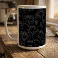 Set of Big Mugs, Floral Cup Set, Large 15 oz Matching Cups