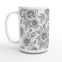 Roses - Floral Cups -  Large and Small Ceramic Mugs
