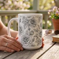 Roses - Floral Cups -  Large and Small Ceramic Mugs