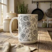 Roses - Floral Cups -  Large and Small Ceramic Mugs