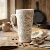 Latte 17oz Ceramic Mug - Coffee or Tea Cup, Extra Tall