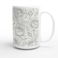 Roses - Floral Cups -  Large and Small Ceramic Mugs