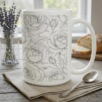 Roses - Floral Cups -  Large and Small Ceramic Mugs