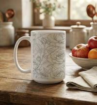 Roses - Floral Cups -  Large and Small Ceramic Mugs