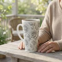 Latte 17oz Ceramic Mug - Coffee or Tea Cup, Extra Tall