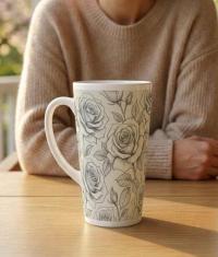 Latte 17oz Ceramic Mug - Coffee or Tea Cup, Extra Tall