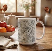Roses - Floral Cups -  Large and Small Ceramic Mugs