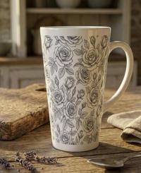 Latte 17oz Ceramic Mug - Coffee or Tea Cup, Extra Tall