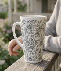 Latte 17oz Ceramic Mug - Coffee or Tea Cup, Extra Tall