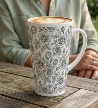 Latte 17oz Ceramic Mug - Coffee or Tea Cup, Extra Tall