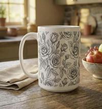 Roses - Floral Cups -  Large and Small Ceramic Mugs