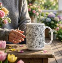 Roses - Floral Cups -  Large and Small Ceramic Mugs