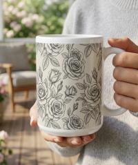 Roses - Floral Cups -  Large and Small Ceramic Mugs