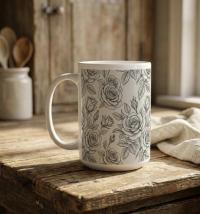 Roses - Floral Cups -  Large and Small Ceramic Mugs