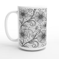 Floral Cups -  Large and Small Ceramic Mugs