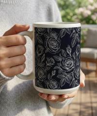 Roses - Floral Cups -  Large and Small Ceramic Mugs