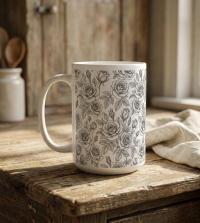 Roses - Floral Cups -  Large and Small Ceramic Mugs