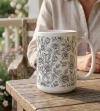 Roses - Floral Cups -  Large and Small Ceramic Mugs