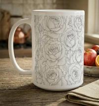 Roses - Floral Cups -  Large and Small Ceramic Mugs