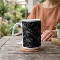 Set of Big Mugs, Floral Cup Set, Large 15 oz Matching Cups
