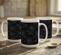 Set of Big Mugs, Floral Cup Set, Large 15 oz Matching Cups