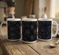 Set of Big Mugs, Floral Cup Set, Large 15 oz Matching Cups