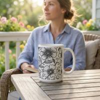 Floral Cups -  Large and Small Ceramic Mugs