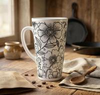 Latte 17oz Ceramic Mug - Coffee or Tea Cup, Extra Tall