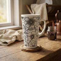 Latte 17oz Ceramic Mug - Coffee or Tea Cup, Extra Tall