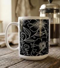 Floral Cups -  Large and Small Ceramic Mugs