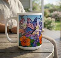 Butterfly Cups, Large and Small Mug Set