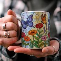Butterfly Cups, Large and Small Mug Set