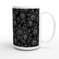 Set of Big Mugs, Floral Cup Set, Large 15 oz Matching Cups