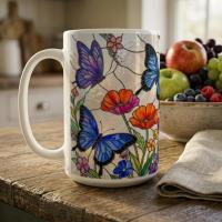 Butterfly Cups, Large and Small Mug Set