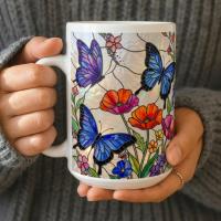Butterfly Cups, Large and Small Mug Set