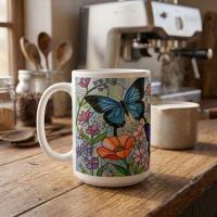 Butterfly Cups, Large and Small Mug Set