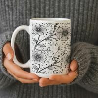 Floral Cups -  Large and Small Ceramic Mugs