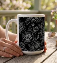 Roses - Floral Cups -  Large and Small Ceramic Mugs