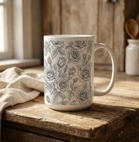 Roses - Floral Cups -  Large and Small Ceramic Mugs