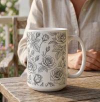 Roses - Floral Cups -  Large and Small Ceramic Mugs