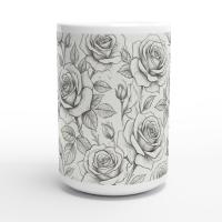 Roses - Floral Cups -  Large and Small Ceramic Mugs