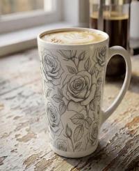Latte 17oz Ceramic Mug - Coffee or Tea Cup, Extra Tall