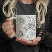 Roses - Floral Cups -  Large and Small Ceramic Mugs