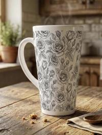 Latte 17oz Ceramic Mug - Coffee or Tea Cup, Extra Tall