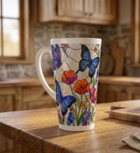 Latte 17oz Ceramic Mug - Coffee or Tea Cup, Extra Tall