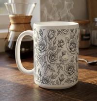 Roses - Floral Cups -  Large and Small Ceramic Mugs