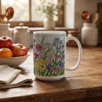 Floral Cups -  Large and Small Ceramic Mugs