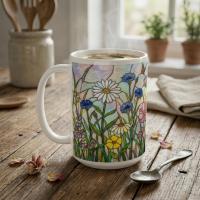 Floral Cups -  Large and Small Ceramic Mugs
