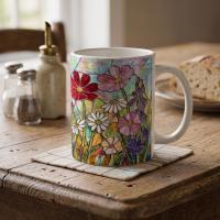 Floral Cups -  Large and Small Ceramic Mugs