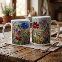 Floral Cups -  Large and Small Ceramic Mugs